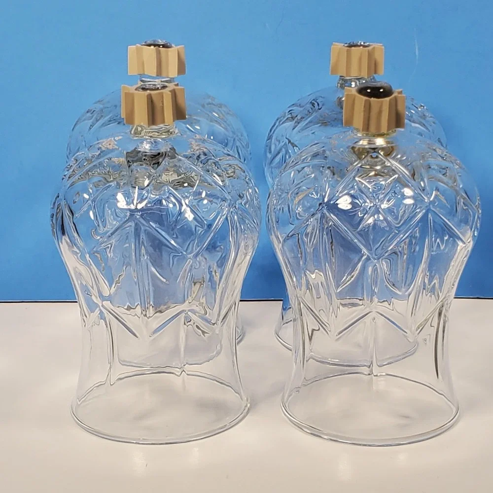 Vintage Votive Cups Ridged Glass Peg Candles Home Interiors Quantity of 4 -B14